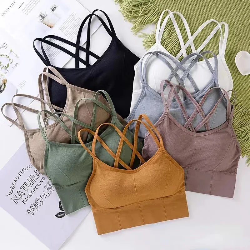 Women's Tank Sports Bra Top with Pad