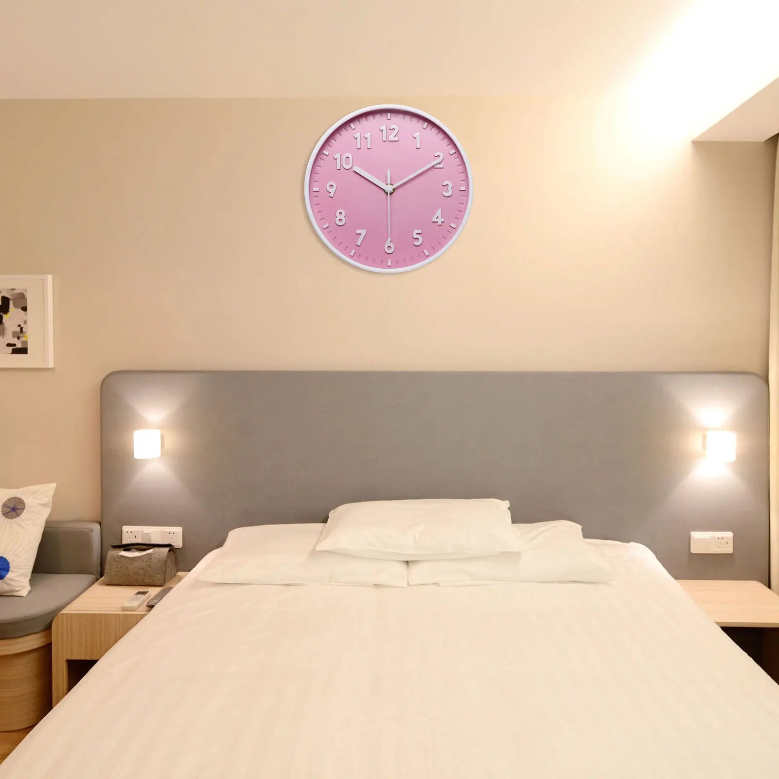8-Inch Pink Wall Clock