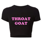 Throat Goat Crop Top – Sexy Graphic Tee for Bold Fashionistas