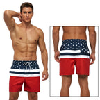 Men's American Flag Print Swimwear Trunks