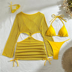 Ms.Brazil  Yellow Three-Piece Swimwear Set
