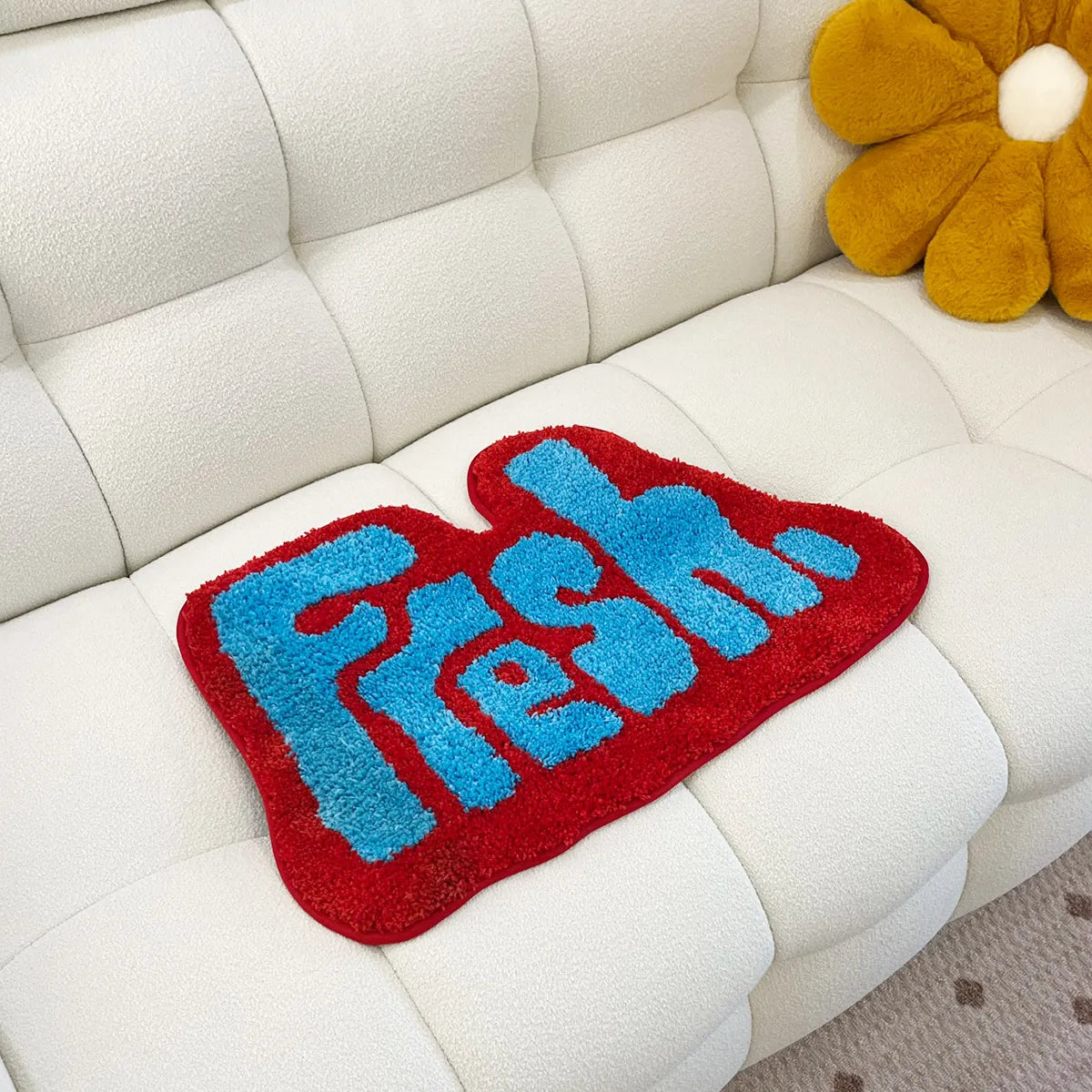 "Fresh" Tufted Statement Rug – Bold Modern Flocking Carpet