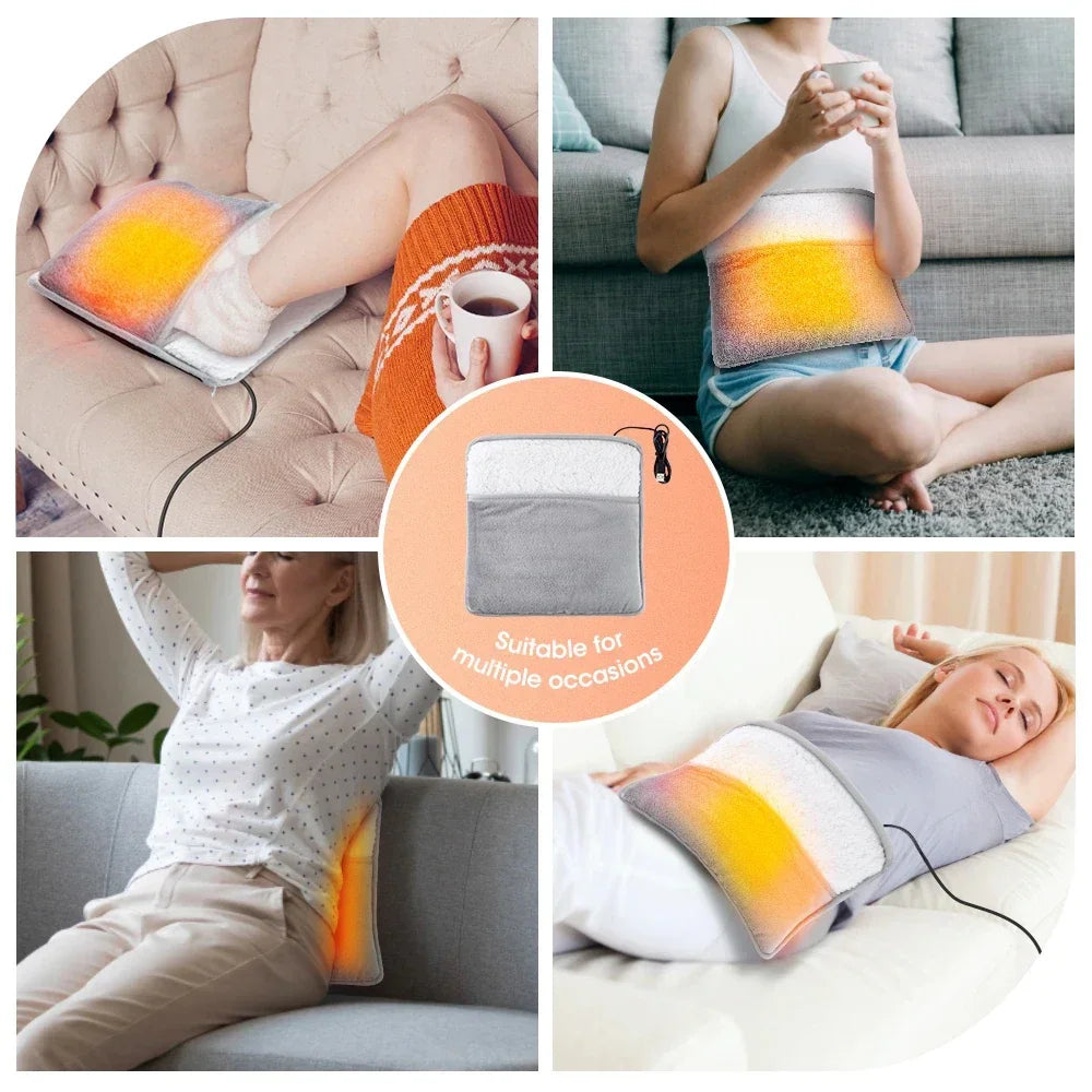 Winter USB Charging Electric Foot Heating Pad – Soft Plush Washable Foot Warmer Heater