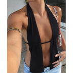Open Back Halter Top