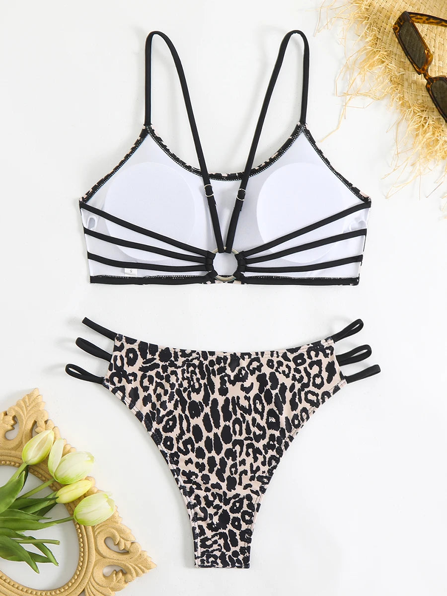 Camern Strappy Leopard Bikini Set
