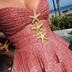 Women’s Geometric Print Two-Piece Beach Cover-Up Skirt Set