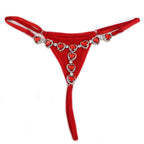 Love Red Bikini Thong With Rhinestone Inlaid Women's Body Chain Weeknd Shop Online