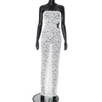 Marilyn Solid Color Lace Long Dress