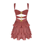 Women’s Geometric Print Two-Piece Beach Cover-Up Skirt Set