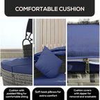 4-Piece Round Rattan Daybed
