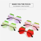 Strawberry Rimless Fashion Sunglasses
