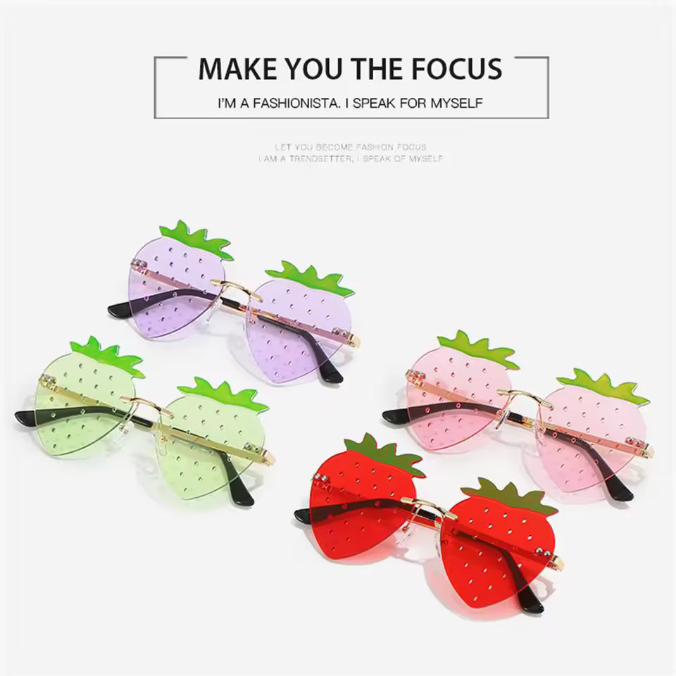 Strawberry Rimless Fashion Sunglasses