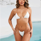 Thong Bikini Swimsuit with Clear Straps