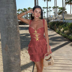 Women’s Geometric Print Two-Piece Beach Cover-Up Skirt Set