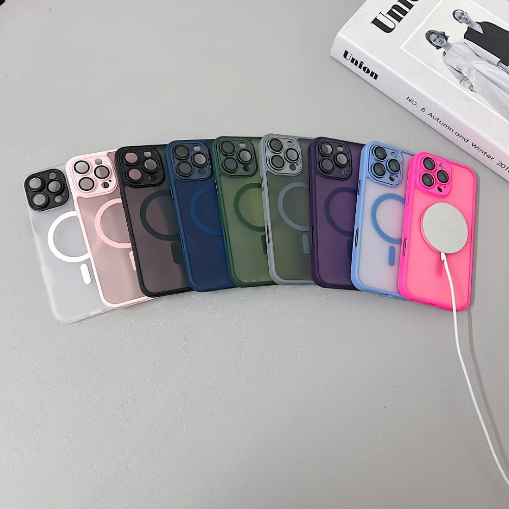 Magnetic Luxury Matte Translucent Armor Shockproof Case
