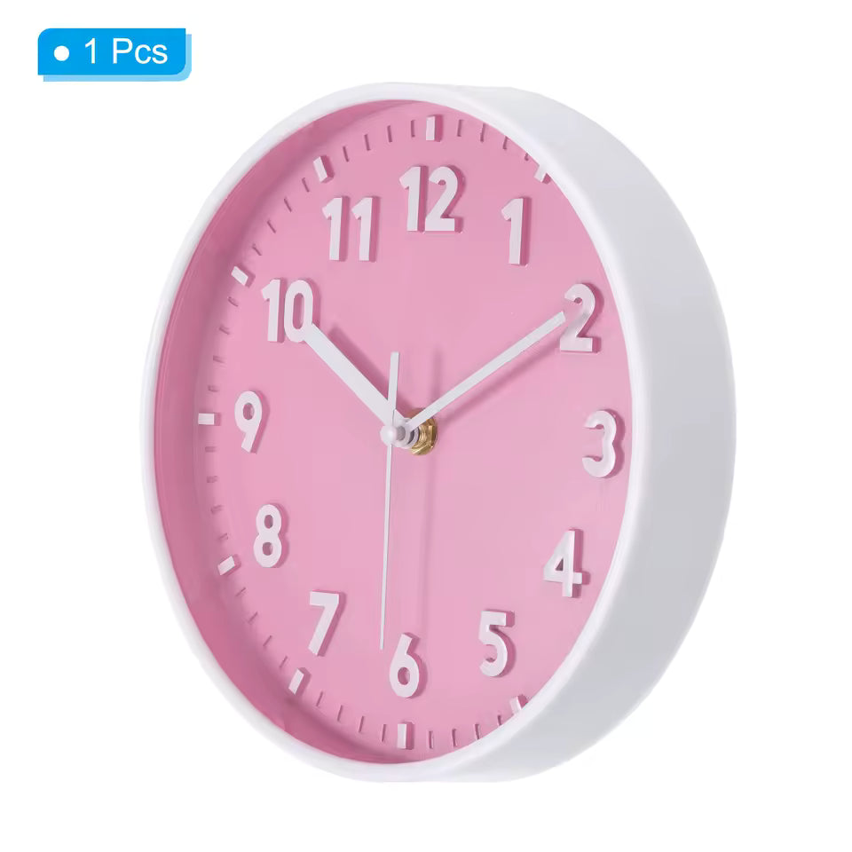 8-Inch Pink Wall Clock