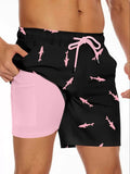 Men's Sharks Print Drawstring Shorts with Pockets Weeknd Shop Online