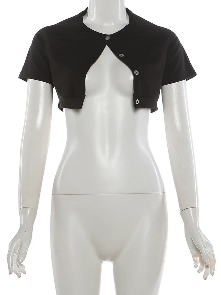 O Neck Knit Cotton CropTop Sweater