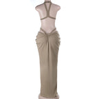 Bella Cut-Out Draped Backless Dress