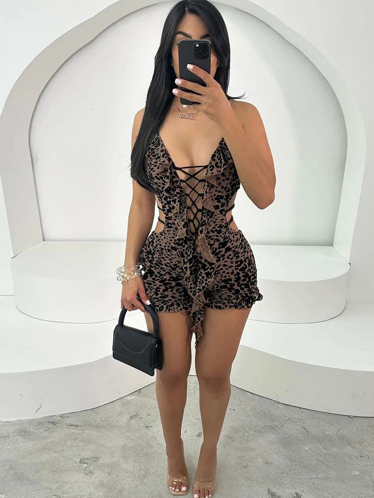 Love Like Honey Leopard Mesh Romper