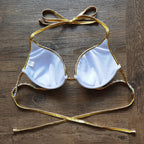 Luxury Rhinestone Crystal Embellished Gold Bikini