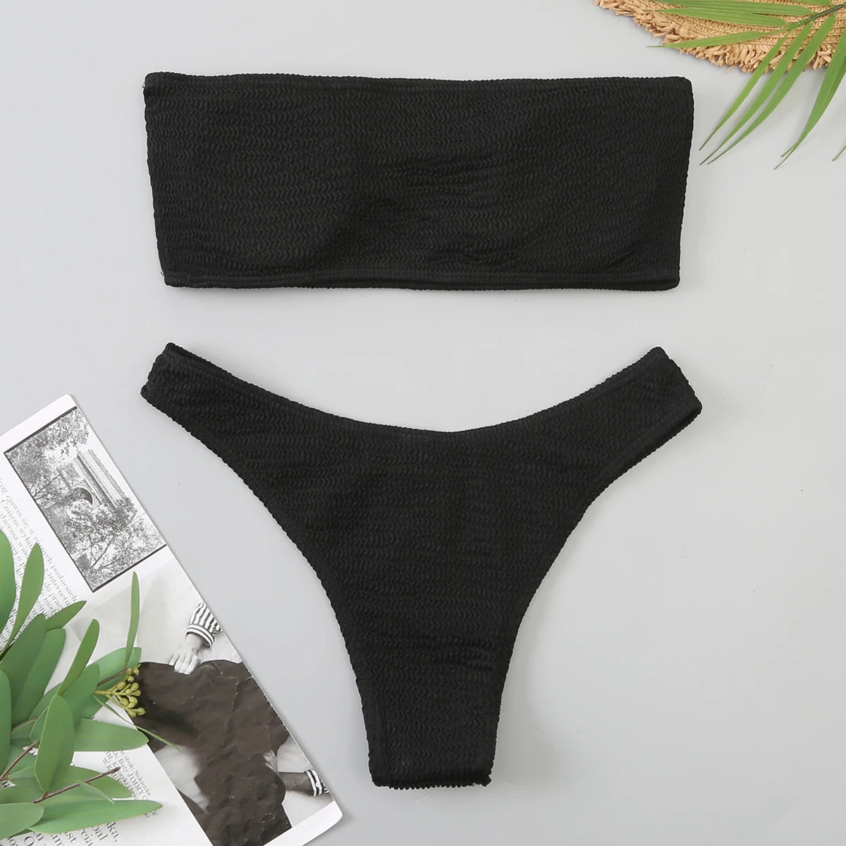 Women's Black Brazilian Bandeau Swimsuit