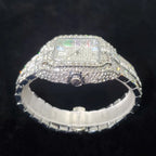 Mike Silver Luxury Iced-Out Square Men’s Watch