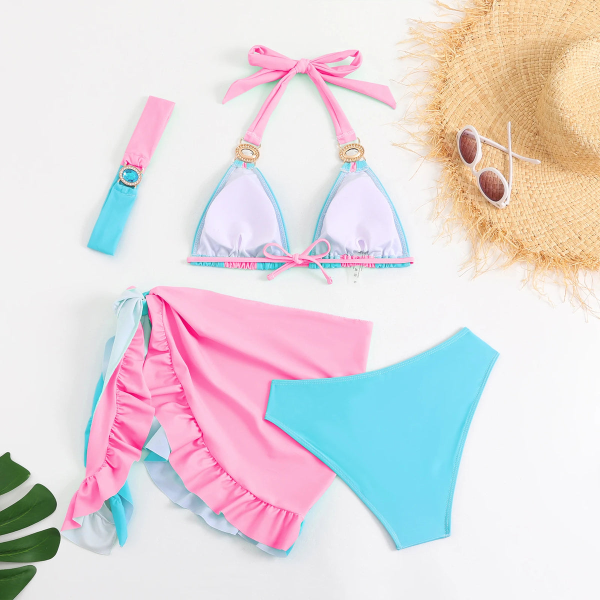 Freedom Pink & Blue Bikini Set