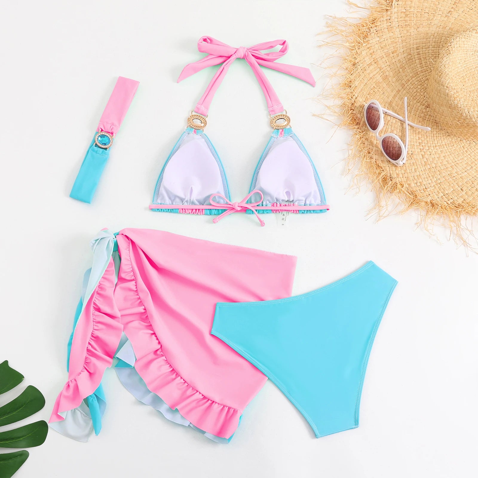 Freedom Pink & Blue Bikini Set