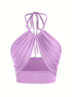 Philly Ruched Halter Crop Top