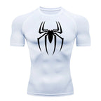 Men's Spider Print Compression Shirt – Quick-Dry, Breathable Gym Tee