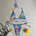 Flower & Polka Dot Wrap Around Bikini Set Weeknd Shop Online