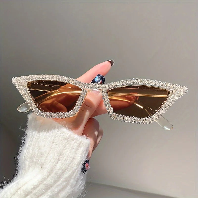 "Caked up" Rhinestone Cateye Sunglasses