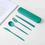 4-Piece Wheat Straw Travel Cutlery Set