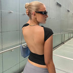 Jossie Backless Casual Crop Top