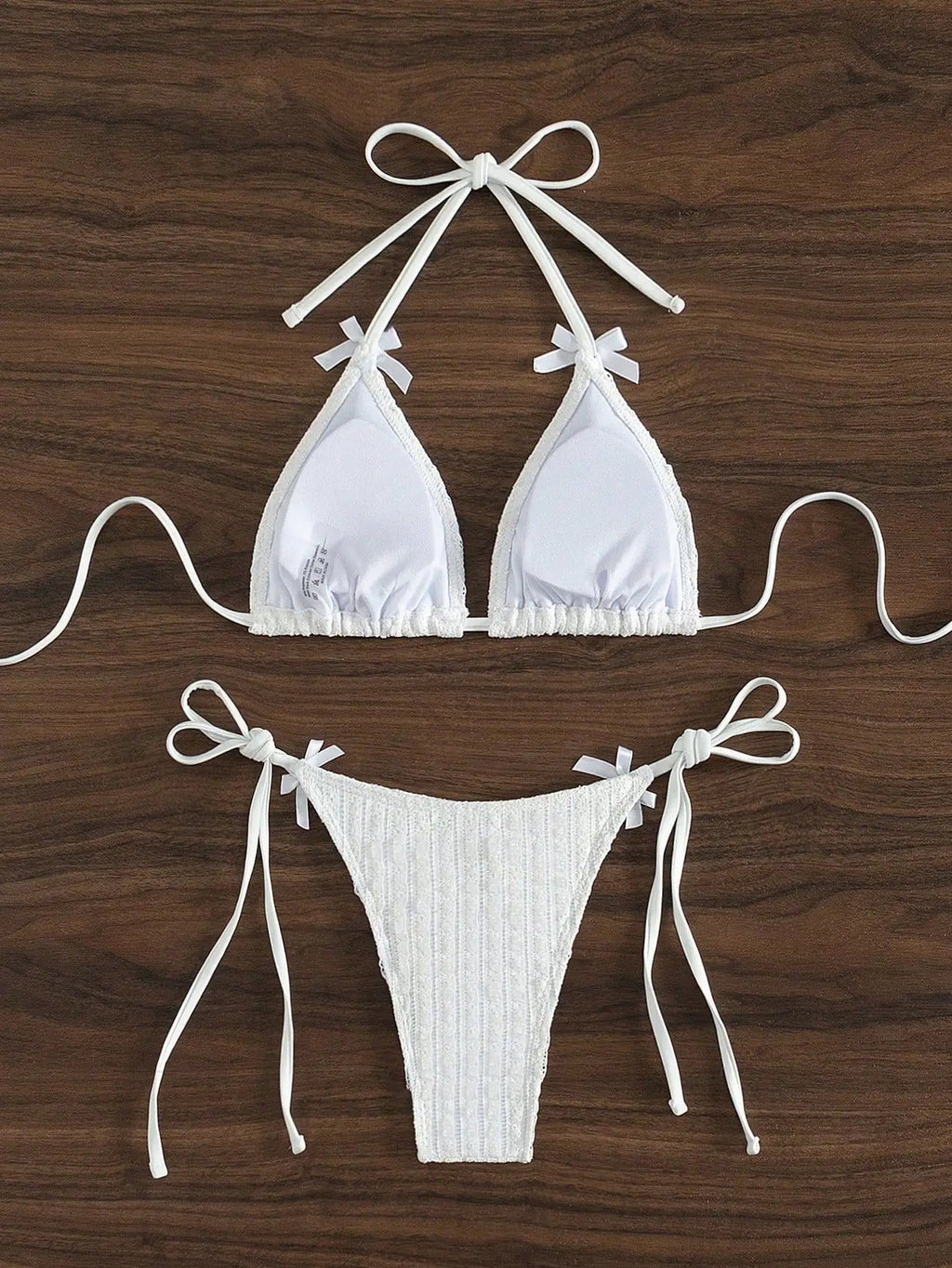 Flirty White 2-Piece Bow Bikini Set - Women Swimwear - Weeknd Shop Online 