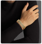 15mm Masculine Watch Band Bracelet — Bold Stainless Steel Wristband for Men