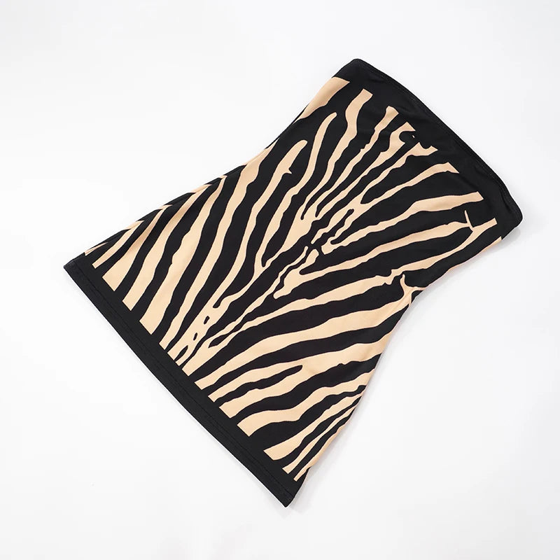 Women’s Zebra Printed Strapless Mini Dress