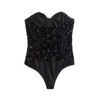 Nina Sequins Strapless Bodysuit