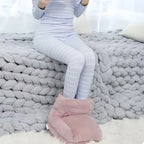 USB Electric Foot Warmer Plush Heating Slippers – Thermostatic Shoes for Winter Feet Heating