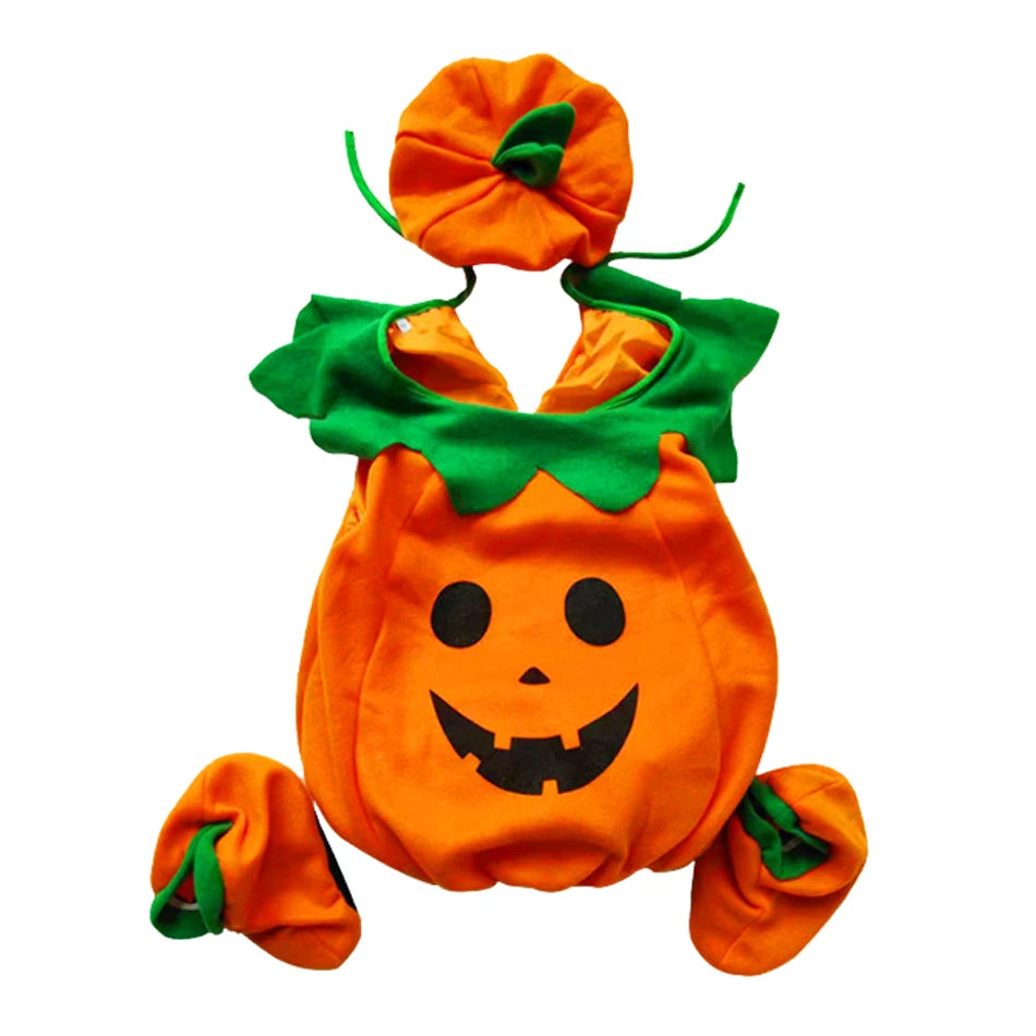 Kids Pumpkin Costume with Hat – Halloween Cosplay Fun for Boys & Girls!