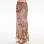 Women’s Trend Printing See-Through Fishtail Skirt