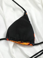 Butterfly Print Triangle Bikini Set