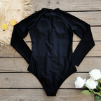 Surfing Sport Swimsuit Long Sleeves Women One Piece Swimsuit