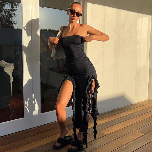 Beach Fun Fringe Tube Dress Weeknd Shop Online