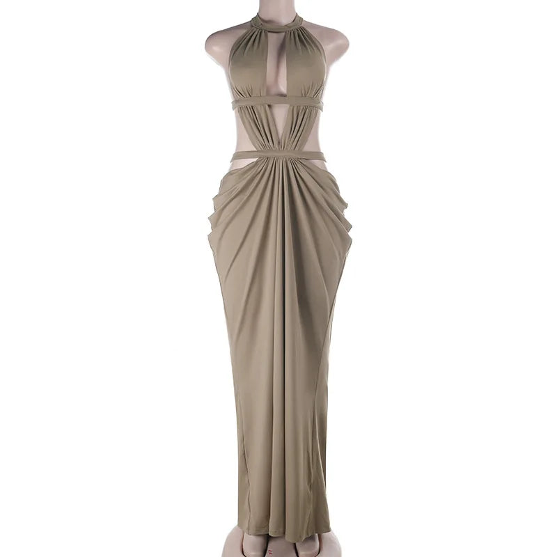 Bella Cut-Out Draped Backless Dress