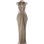 Bella Cut-Out Draped Backless Dress