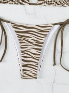 Zebra Print High-Cut Two-Piece Bandage Bikini
