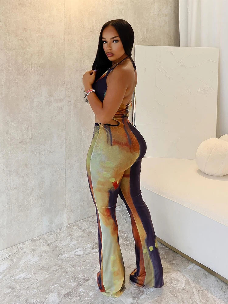 Unapologetic Vintage Panelled Halter Jumpsuit