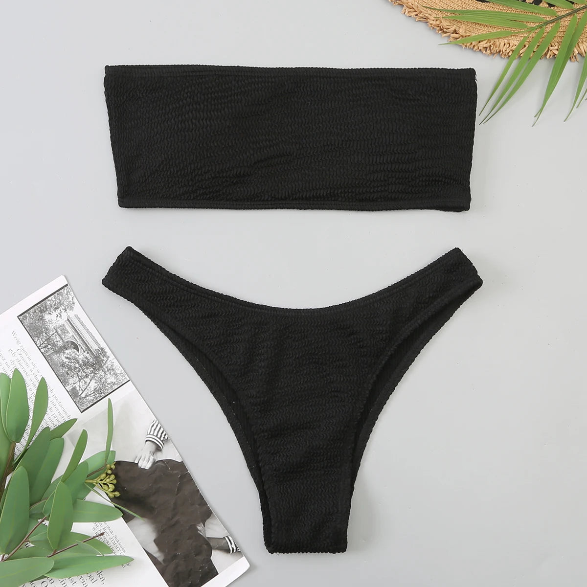 Women's Black Brazilian Bandeau Swimsuit